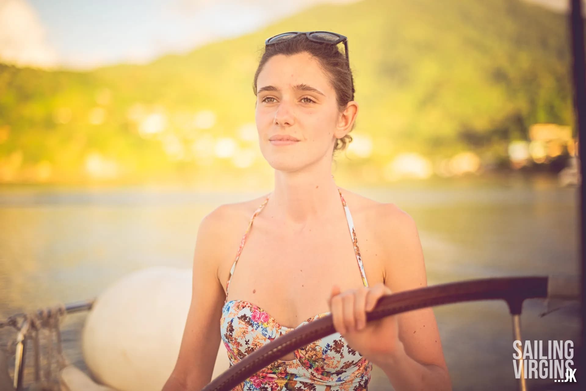 Student at the helm, portrait shot