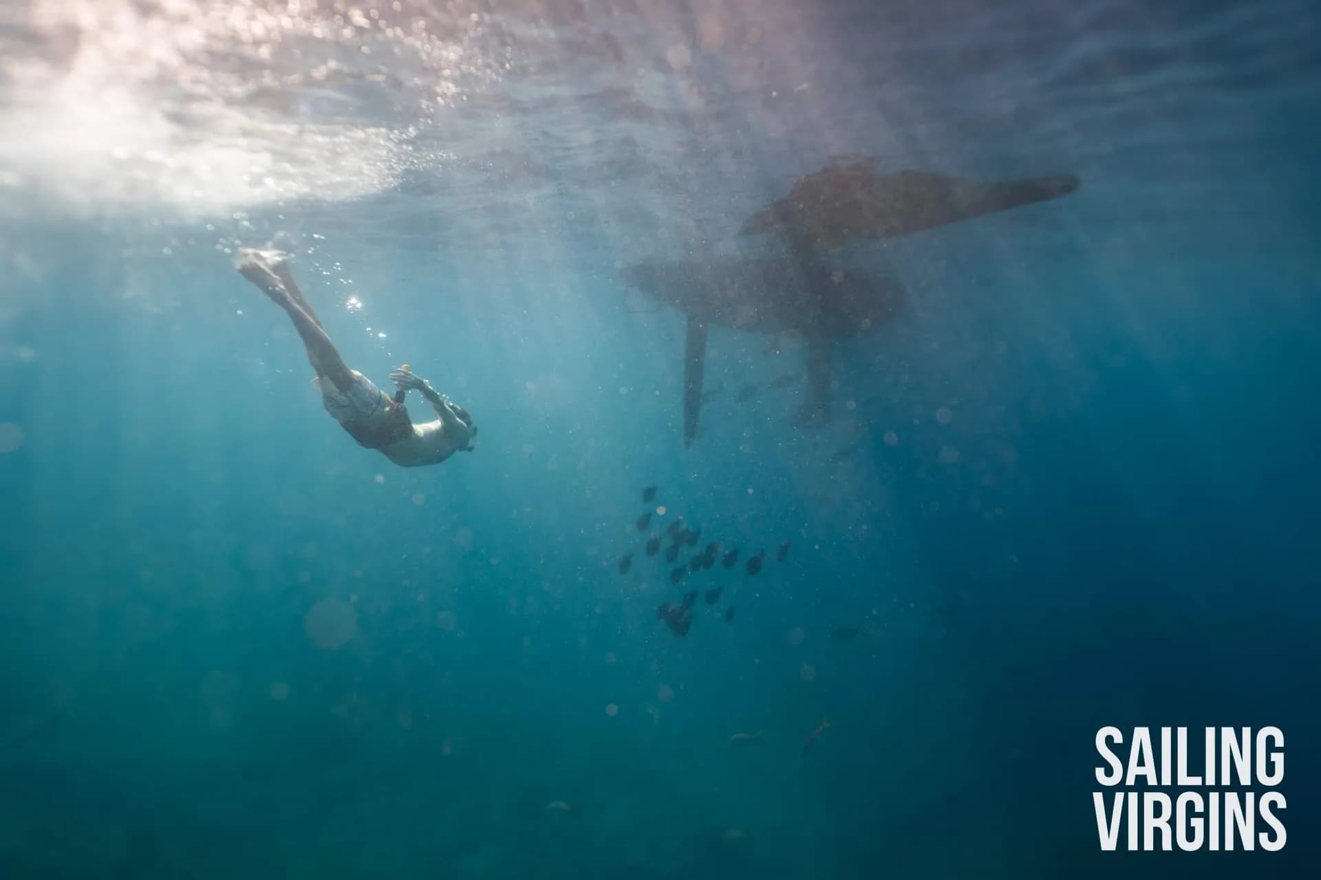 Snorkeling under the yacht