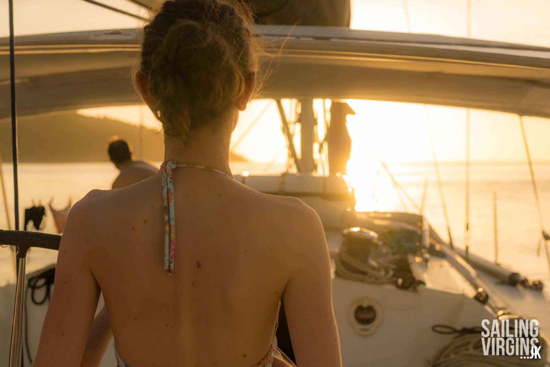 Sunset silhouette on the bow