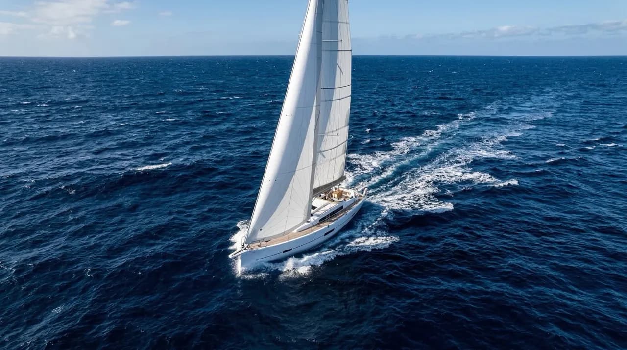 Offshore sailing at sea
