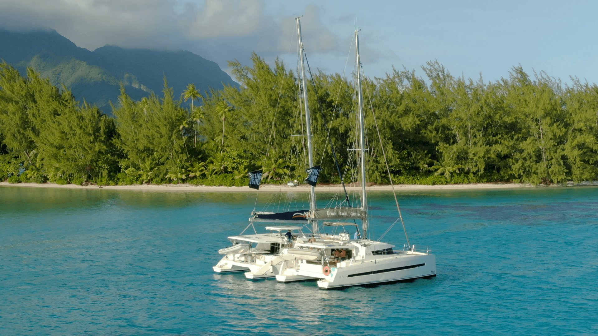 Premium catamaran in turquoise waters