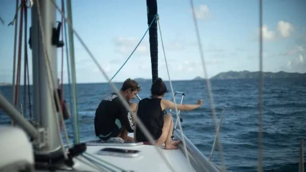 Learning sailing terminology on deck