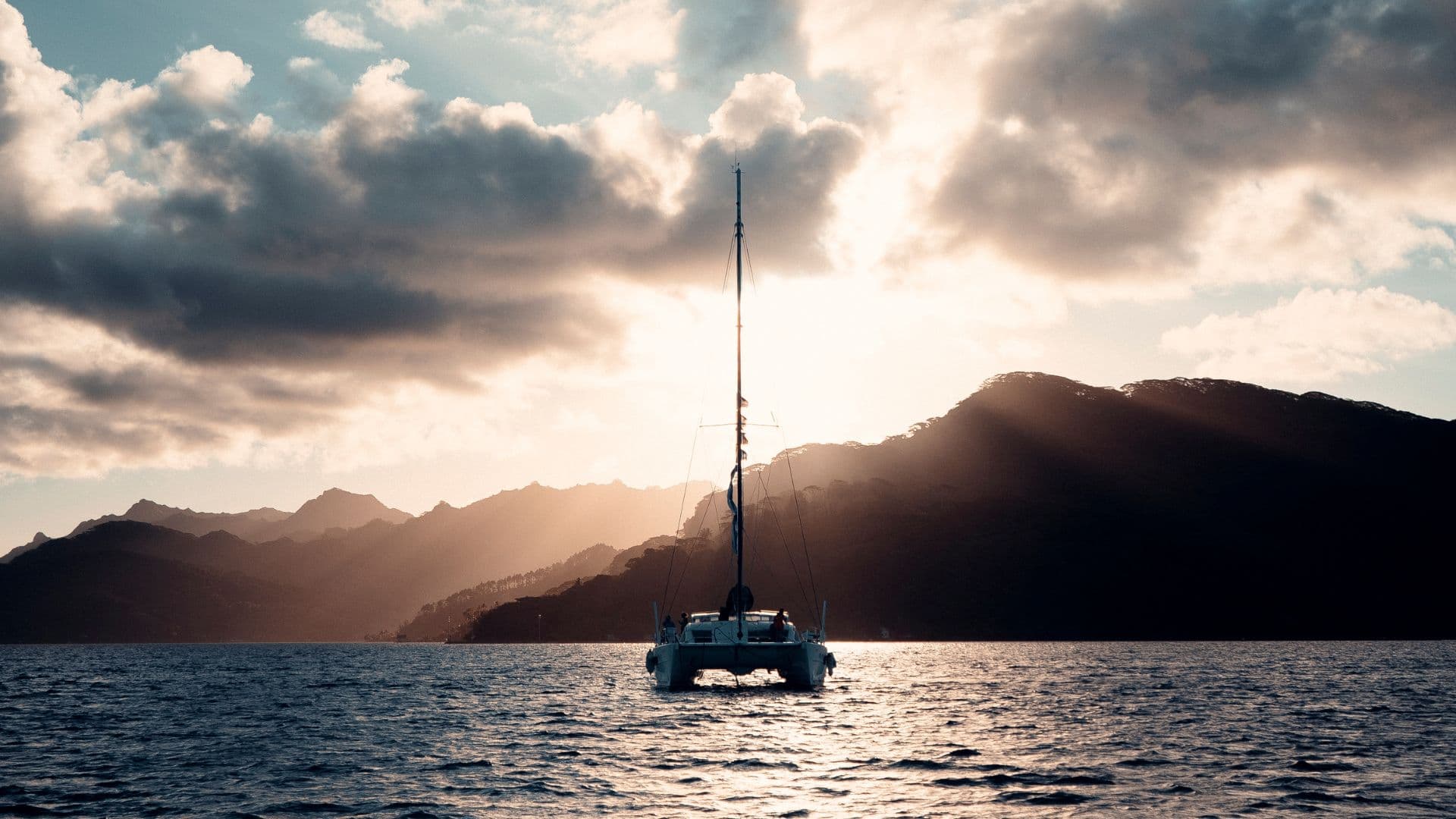 Crew enjoying the catamaran lifestyle