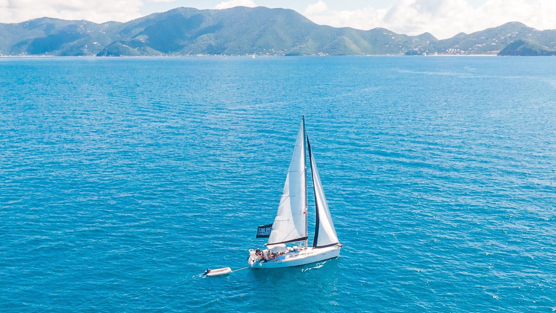 Classic yacht heeling through the water
